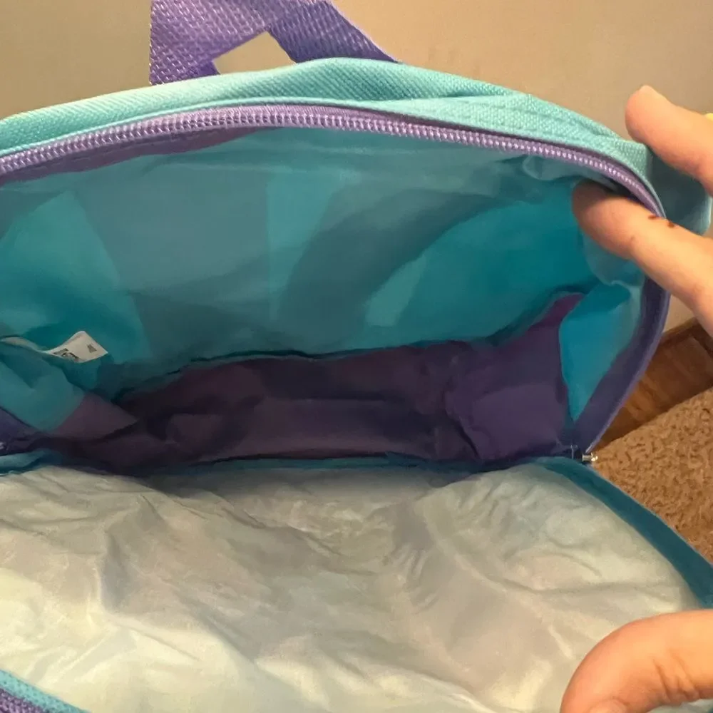 Purple and Blue Frozen Bag with Snowflake Accents